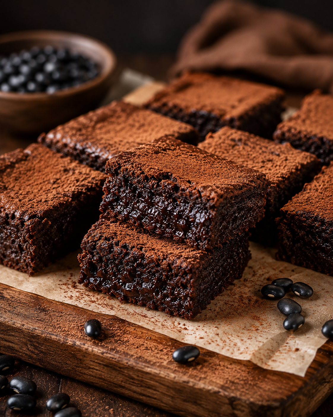 Brownie de feijão preto sem glúten